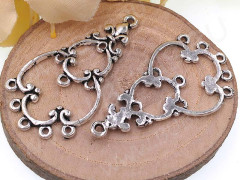 309 Коннектор чендлер 34*20*1,5мм античное серебро (литьё)