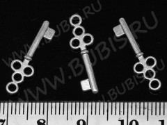Подвеска Ключик 05 3D 21,5*6,5*2мм античное серебро (литьё)