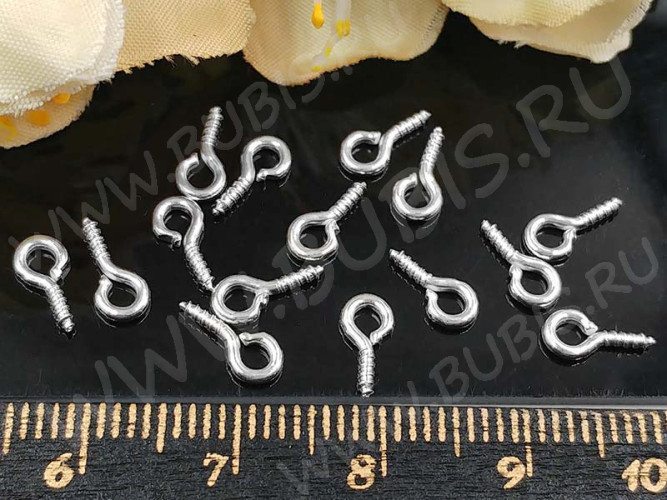 Штифт винтовой 02 толстый 8*4*1,3мм серебристый (Iron) (100шт)