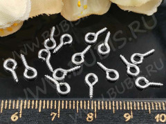 Штифт винтовой 02 толстый 8*4*1,3мм серебристый (Iron) (100шт)