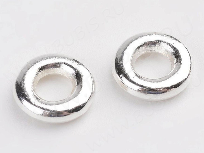 Кольцо декоративное 24 простое Бублик 8*8*2мм серебристое (литьё) (10шт)