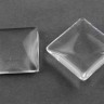 Купить Кабошон стеклянный 37 Квадрат выпуклый 12*12*4мм прозрачный (стекло) с доставкой по России