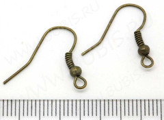 (СКИДКИ!!!) Швензы-крючки №002 18мм античная бронза, БЕЗ НИКЕЛЯ (Iron) (10 пар)