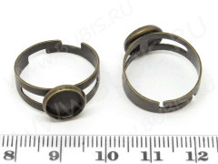 Основа (заготовка) для кольца 094 17мм с сеттингом 8мм античная бронза (Brass)