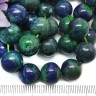 Купить (ОПТ) Бусина округлая 12мм Азурмалахит натуральный (камни) (НИТЬ) с доставкой по России