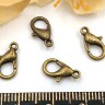 Купить (СКИДКИ!!!) Замочек карабин №044 средний 12*6*3мм античная бронза, без никеля (сплав) (10шт.) с доставкой по России