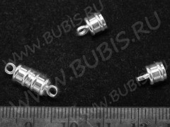 Магнитный замочек №01 с петельками 17*6*6мм серебристый (Brass)