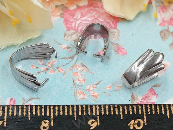 Держатель кулона 078 простой 10,5*6,5*5,5мм цвет платины (Хирургическая сталь)