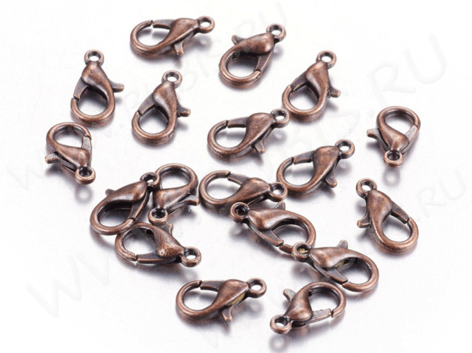 Замочек карабин №049 большой 21*12,5*5мм античная медь (сплав)