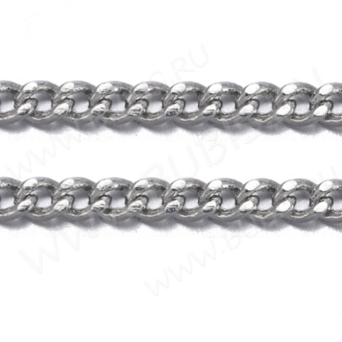 Цепочка C14 тонкая закрученная звено 2*1,5мм цвет платины (Brass) (50см)