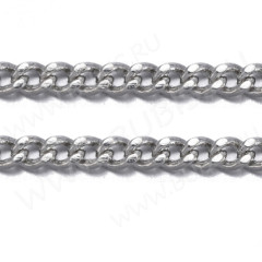 Цепочка C14 тонкая закрученная звено 2*1,5мм цвет платины (Brass) (50см)