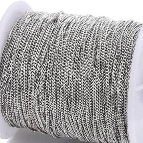 Цепочка C14 тонкая закрученная звено 2*1,5мм цвет платины (Brass) (50см)