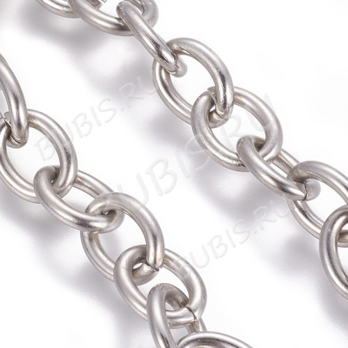 Цепочка S63 Якорная 10*8*2мм цвет платины (Хирургическая сталь) (50см)