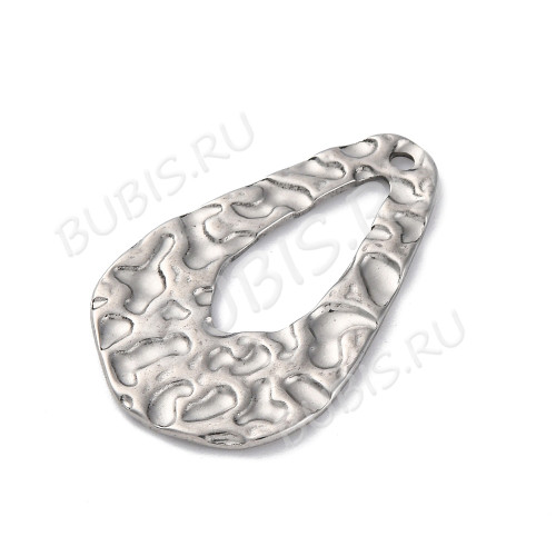 Подвеска Капля контур рамка 03 34*22*1мм цвет платины (Хирургическая сталь) 