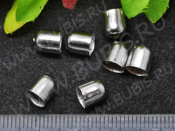 Концевик 033 шапочка 7*6*6мм цвет платины (Iron) (10шт.)