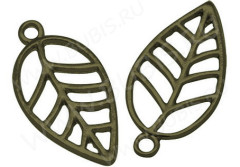 Подвеска Листик 21 резной 22,5*11,5*0,8мм античная бронза (литьё)