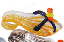Кулон Туфля 01 45*20*15мм оранжевая прозрачная (Lampwork)