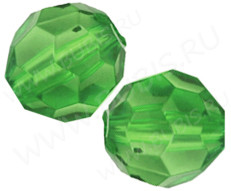 Бусина Округлая 07 гранёная 12*11,5*11,5мм жёлто-зелёная прозрачная (акрил)