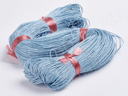 Вощёный х/б шнур 1мм голубой (5м)