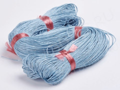 Вощёный х/б шнур 1мм голубой (5м)
