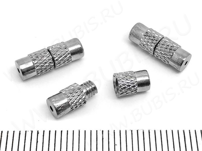 Замочек винтовой 09 без петелек 12*4,5*4,5мм цвет платины (Brass)