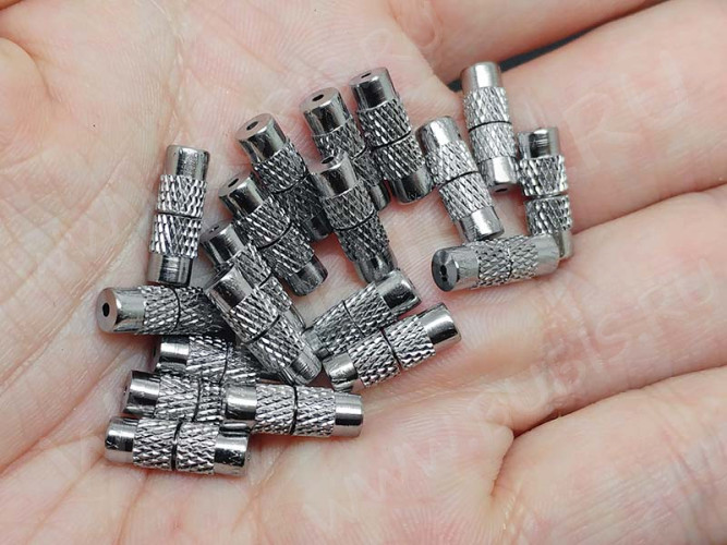 Замочек винтовой 09 без петелек 12*4,5*4,5мм цвет платины (Brass)