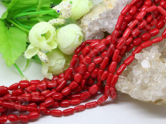 (ОПТ) Бусина каменная Палочки 01 7-13*3,5-6,5мм Коралл красный натуральный (камни) (НИТЬ)