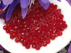 Бусина кристалл гранёный абакус 4,3*4*3,5мм т.красный прозрачный (имитация Сваровски) (20шт.)