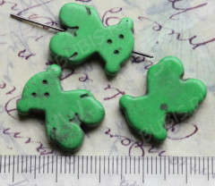 Бусина каменная Мишка 01 Бирюза 19,5*15*4мм зелёный (камни)