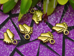 (СКИДКИ!!!) Подвеска Ножки 01 3D 12*9*1мм античное золото (литьё) (10шт.)