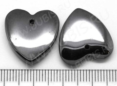 Подвеска гематит 10 Сердечко 20*19,5*5,5мм (камни)