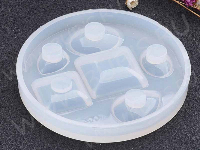 Молд 037 для эпоксидной смолы Кабошон Квадрат Овал Капля (силикон)