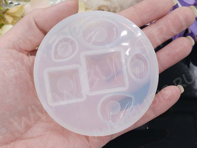 Молд 037 для эпоксидной смолы Кабошон Квадрат Овал Капля (силикон)