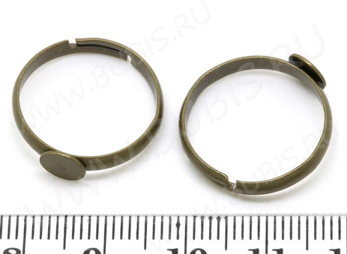 Основа (заготовка) для кольца 083 17мм с платформой 6мм античная бронза (Brass)