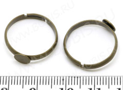 Основа (заготовка) для кольца 083 17мм с платформой 6мм античная бронза (Brass)