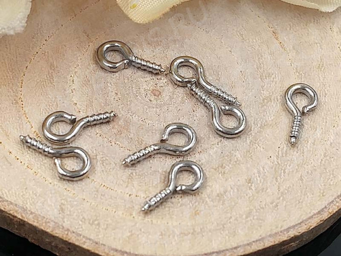 Штифт винтовой 02 толстый 8*4*1,3мм цвет платины (Iron) (100шт)