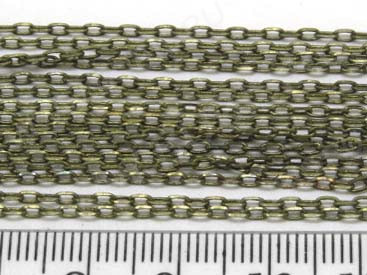 Цепочка C04 с простым плетением звено 3*1,7мм античная бронза (Brass) (50см)