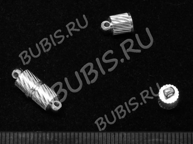 Магнитный замочек №02 с петельками 15,5*5*5мм серебристый (Brass)