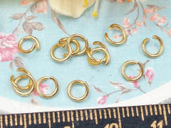 Колечки одинарные 5*0,8мм Real Gold Plated 18K золотистые (Хирургическая ювелирная сталь) (10шт.)