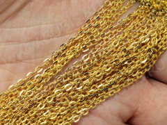 Цепочка I076 с плоским звеном 3*2,35мм золотистая (Iron) (50см)