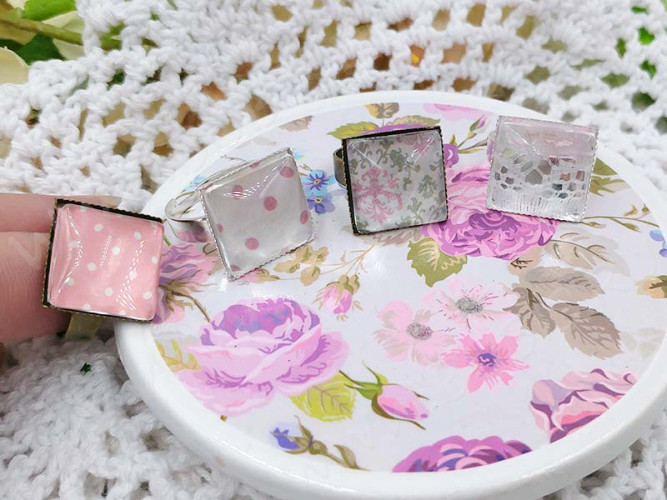 (СКИДКИ!!!) Кабошон стеклянный 38 Квадрат выпуклый 15*15*5мм прозрачный (стекло) (10шт)