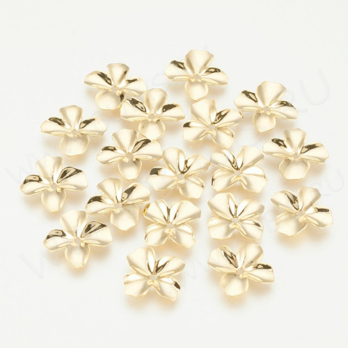 275 Шапочка простая Цветочек 18*18*2,5мм золотистая (LUX Китай) (Brass с позолотой)