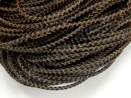 Шнур кожаный 40 натуральный плетёный круглый 2,7-3мм тёмно-коричневый (1м)