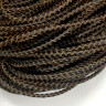 Купить Шнур кожаный 40 натуральный плетёный круглый 2,7-3мм тёмно-коричневый (1м) с доставкой по России