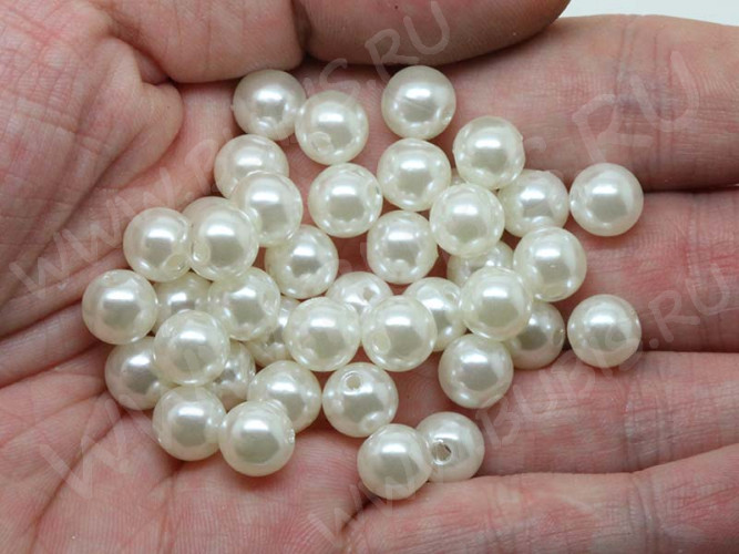 Бусина Округлая 18 "Жемчуг" 8мм айвори (акрил) (20шт)