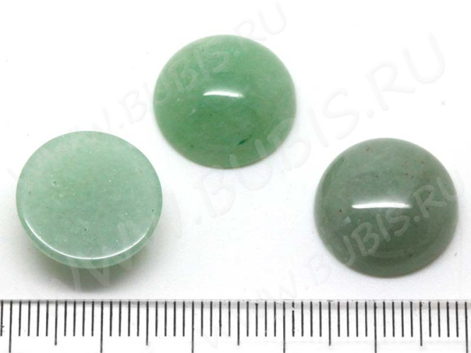 Кабошон каменный 040 Круг 16*16*6мм Авантюрин зелёный натуральный (камни)