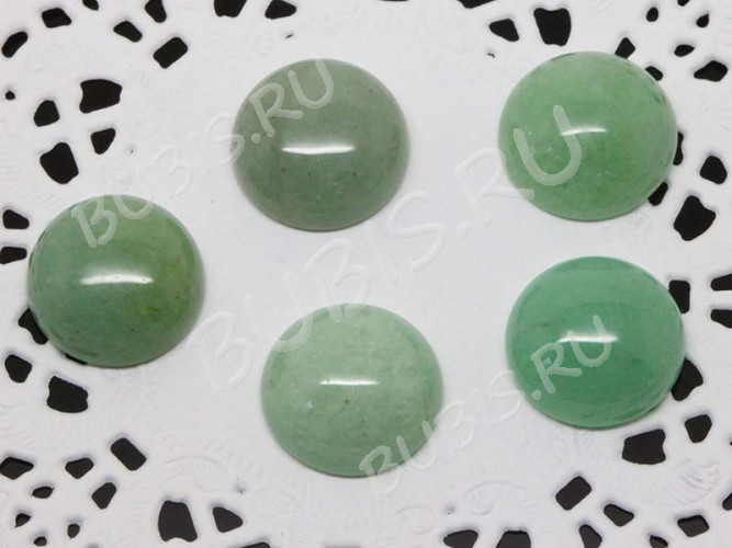 Кабошон каменный 040 Круг 16*16*6мм Авантюрин зелёный натуральный (камни)