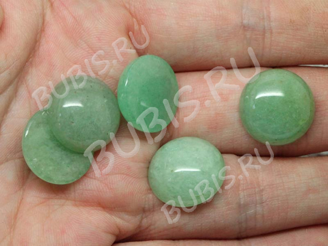Кабошон каменный 040 Круг 16*16*6мм Авантюрин зелёный натуральный (камни)