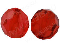 Бусина Округлая 07 гранёная 12*11,5*11,5мм красная прозрачная (акрил)