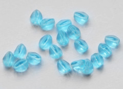 Бусина 3хгранная 04 4,5*3,5мм голубо-бирюзовая прозрачная (стекло) (20шт.)